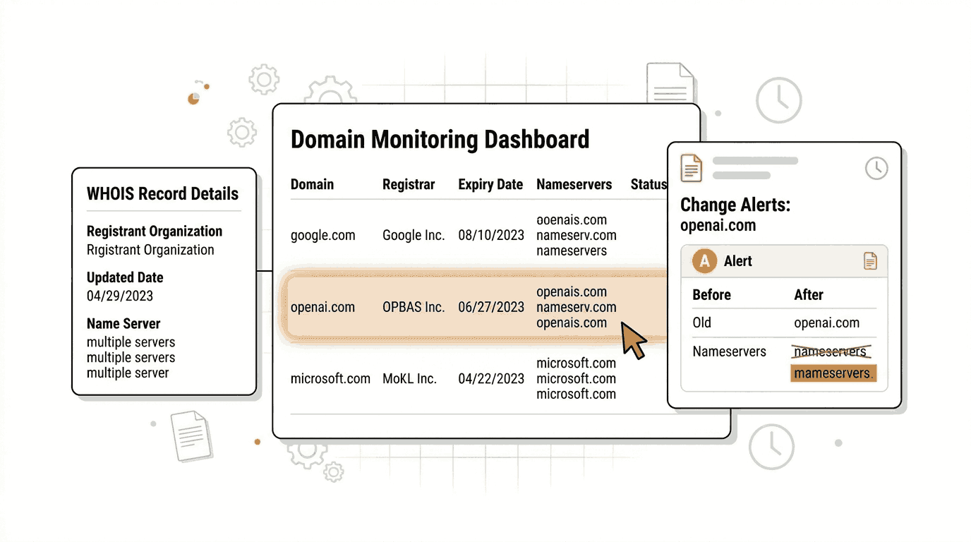 How to Detect WHOIS and Domain Ownership Changes Automatically