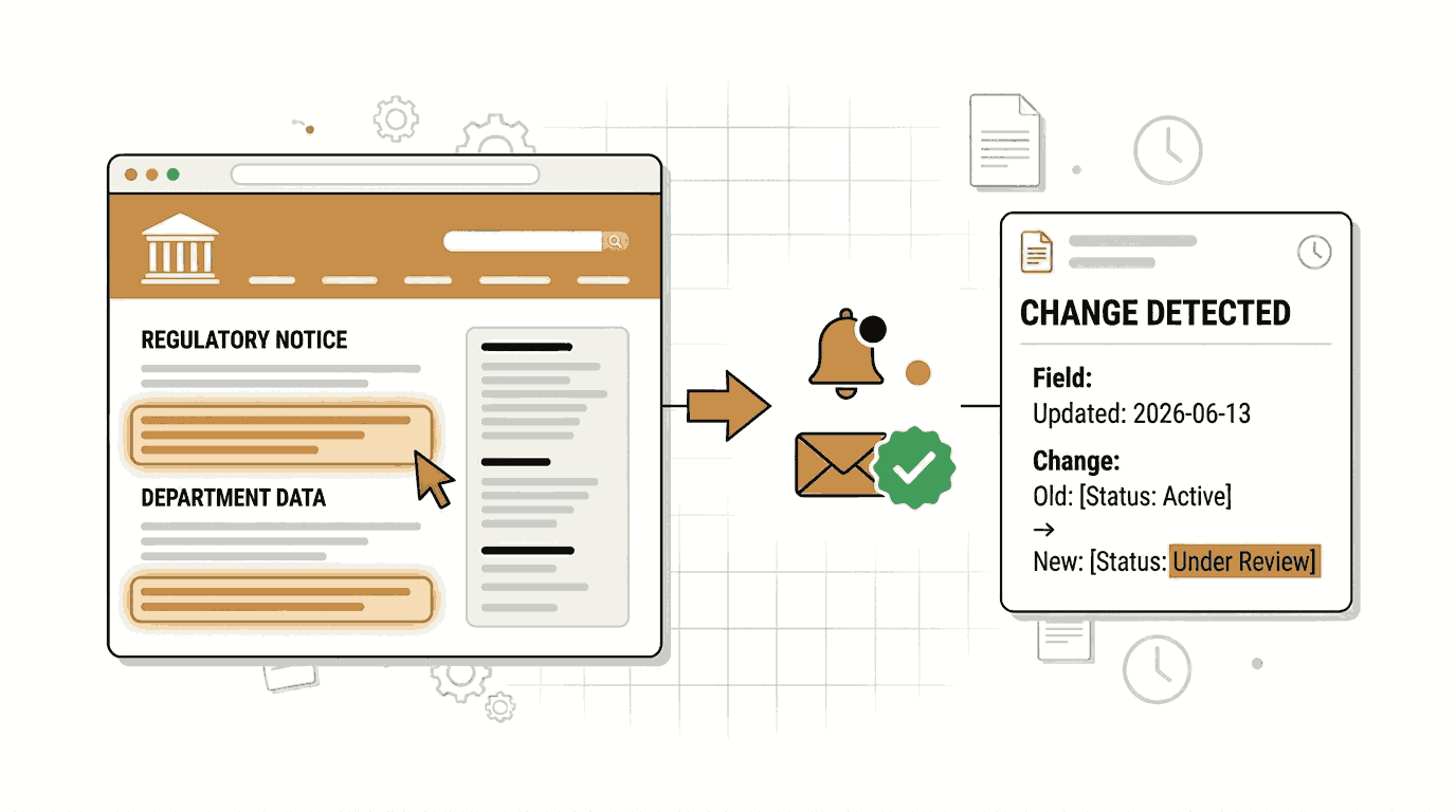 How to Monitor Regulatory Filings and Policy Pages Automatically