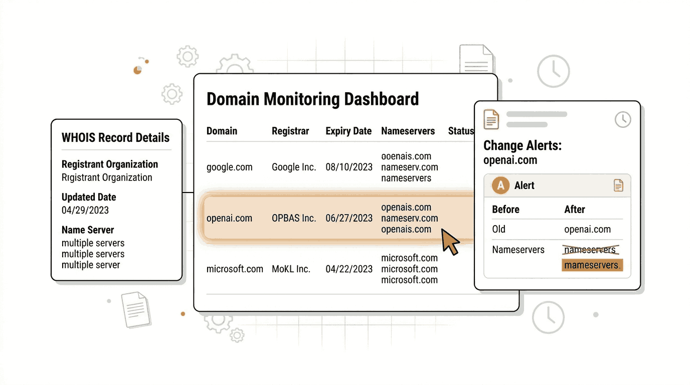 How to Detect WHOIS and Domain Ownership Changes Automatically